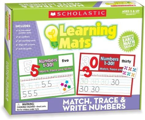 Match, Trace & Write Numbers Learning Mats