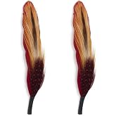 Bird Feathers 3" Premium Quality Exotic Plumes for Hats/Bridal or Any Arts and Crafts RED Yellow Black 1 Pack