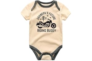 KiddiePro Grandpa's Future Riding Buddy Motorcycle Baby Bodysuit Little Biker Baby Clothes Cool Grandpa Grandchild Romper Out