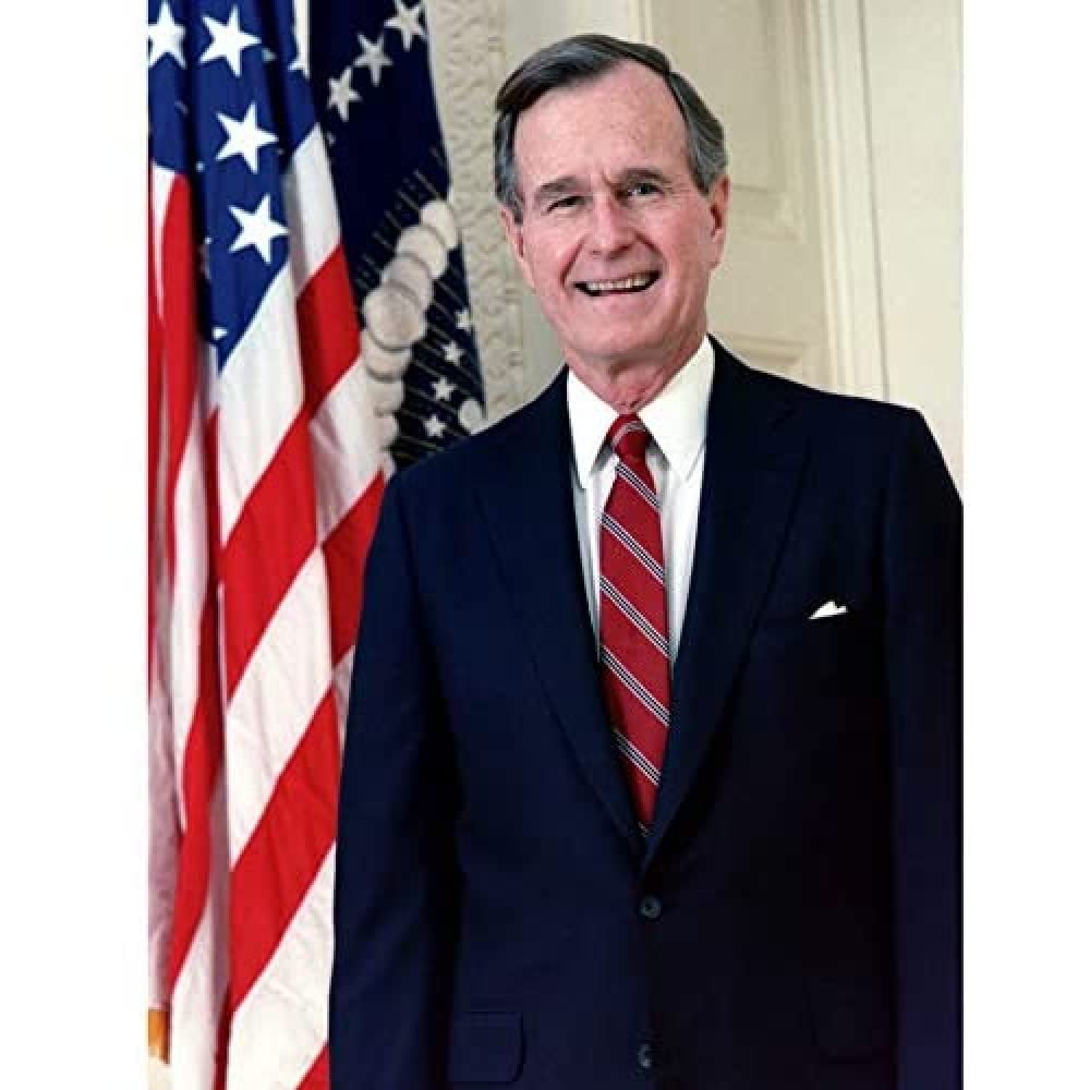 Artery8 US President George Bush Senior Official Portrait Photo Art Print Canvas Premium Wall Decor Poster Mural