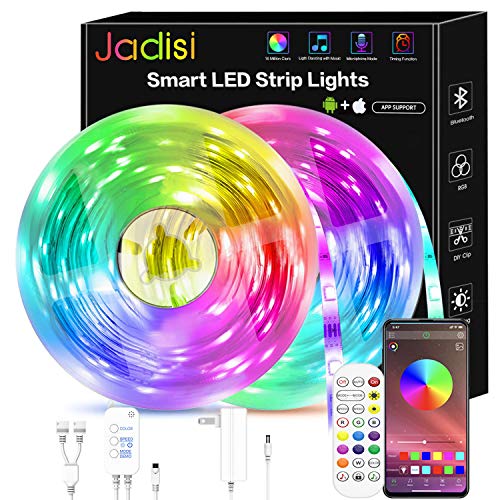 Jadisi 50ft Led Strip Lights, Smart Led Lights Strip Music Sync Color