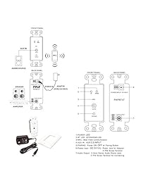 Receptor de audio Bluetooth integrado a la pared PWPBT57 Pyle, entrada auxiliar para sistemas de sonido