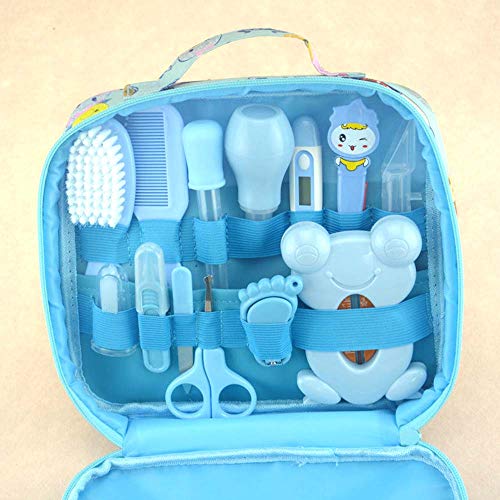 Pannow 13 Set Baby Healthcare and Grooming Kit Set - Nail Care Set with Nail Clipper, Brush, File, Scissors, Comb, Toothbrush Finger Toothbrush for Infants, Newborns, Kids, Boys and Girls