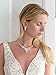 Mariell Cultured Freshwater Pearls & CZ Wedding Necklace and Earrings Set for Brides - Rhodium Plated