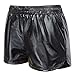 Kate Kasin Women's Elastic Waist Metallic Shorts Shiny Rave Pants Sparkly Yoga Hot Shorts