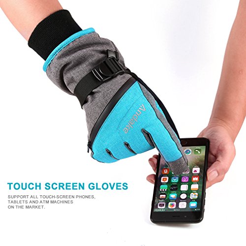 image for Andake Ski Gloves, Touchscreen 3M Thinsulate Waterproof TPU Membrane W