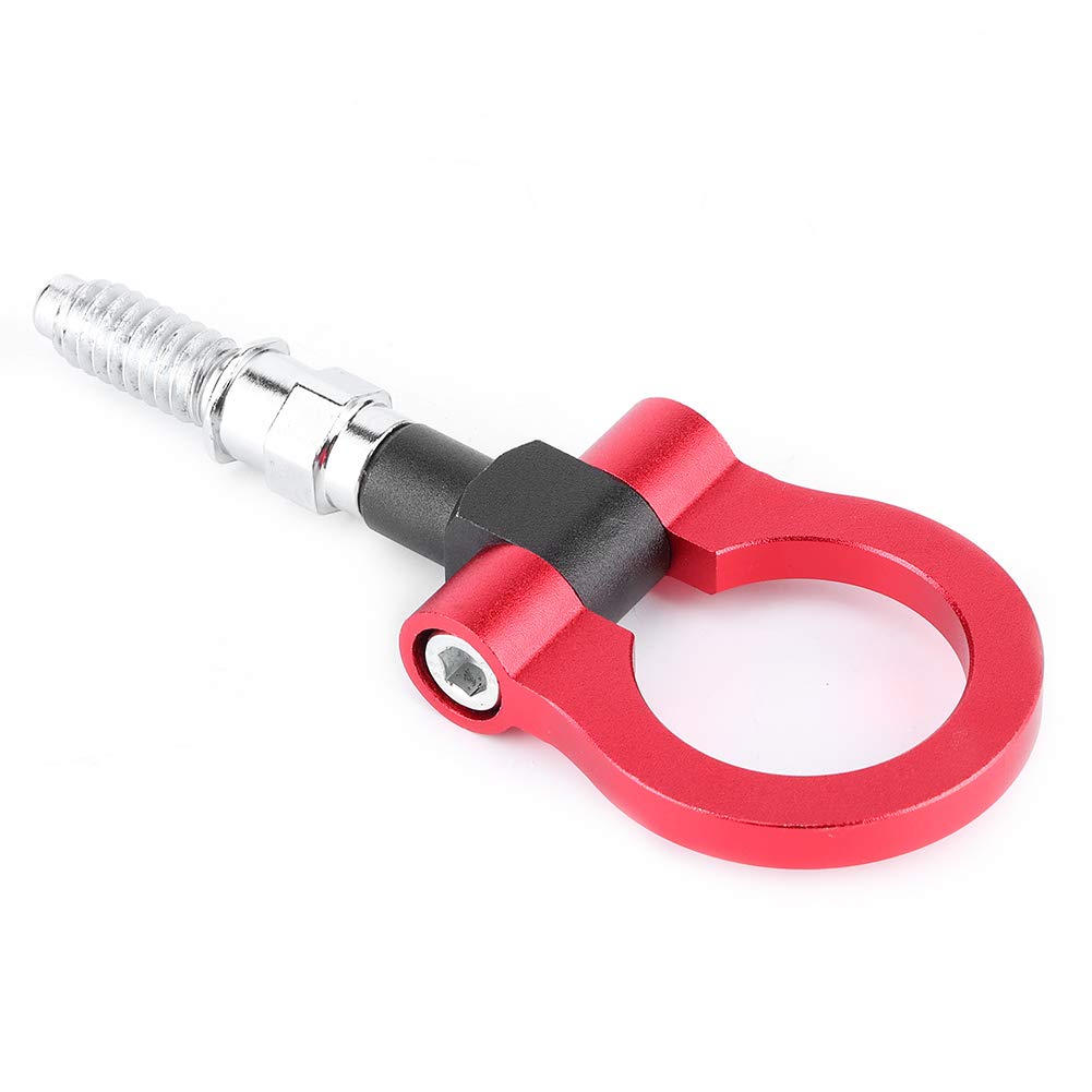 Qiilu Universal Car Auto Trailer Aluminum Alloy Front Tow Hook Towing Ring for E Series(Red)