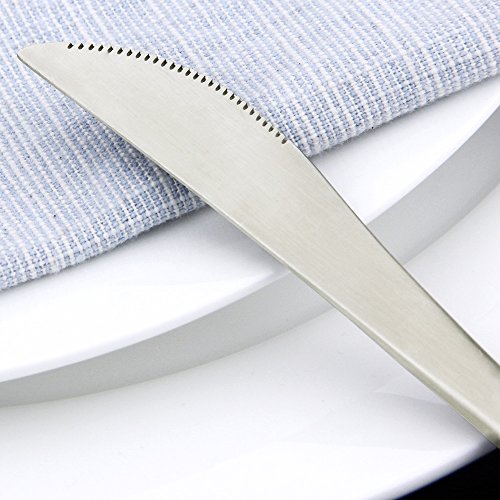 image for AOOSY Flatware Black Matte, Luxury 20 Pieces 18/10 Stainless Steel Ste