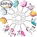 Rainbow Unicorn Keychain,Hicdaw 48Pcs Keyring Unicorn Assorted Holder Unicorn Keyring Party Favor Key Chains Prizes Gifts for Kids and Adults
