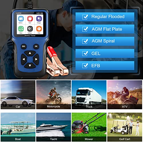 LNEX Car Battery Tester , 2.8'' LCD Color Screen, 1002000CCA Fast