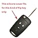 Keyless Entry Remote Key Fob Skin Cover Protective Silicone Rubber Key Jacket Protector for GM Chevrolet Chevy Camaro Cruze Buick 4 Buttons Key Holder (2 Black)