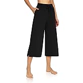 DIBAOLONG Womens Capri Pants Loose Yoga Pants Wide Leg Drawstring Comfy Lounge Pajama Capris Sweatpants with Pockets