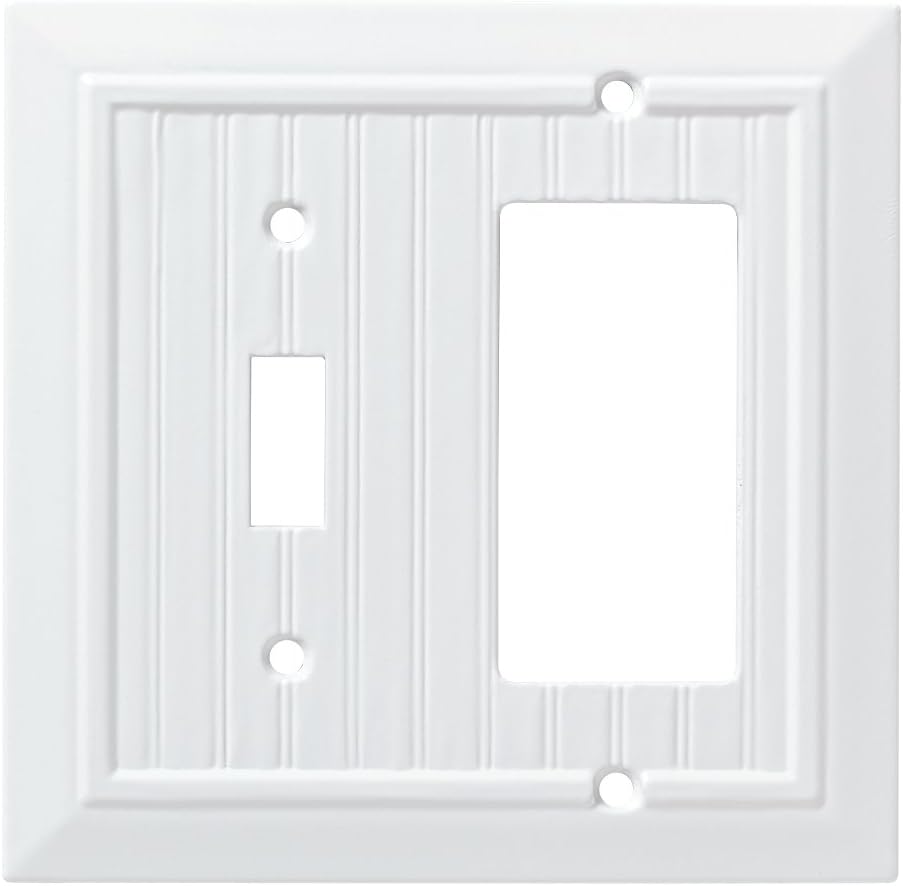 Franklin Brass W35270-PW-C Classic Beadboard Switch/Decorator Wall Plate/Switch Plate/Cover, Pure White