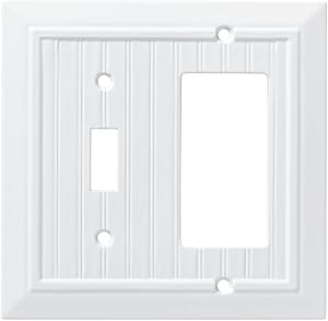 Franklin Brass W35270-PW-C Classic Beadboard Switch/Decorator Wall Plate/Switch Plate/Cover, Pure White