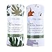 Bamboo Muslin Swaddle Blankets for Boys - 2 Pack Dinosaur & Tropical Bamboo Baby Boy Blanket Toddler Blanket - Large Summer Baby Muslin Blanket Swaddle Wrap(Dinosaur & Tropical)