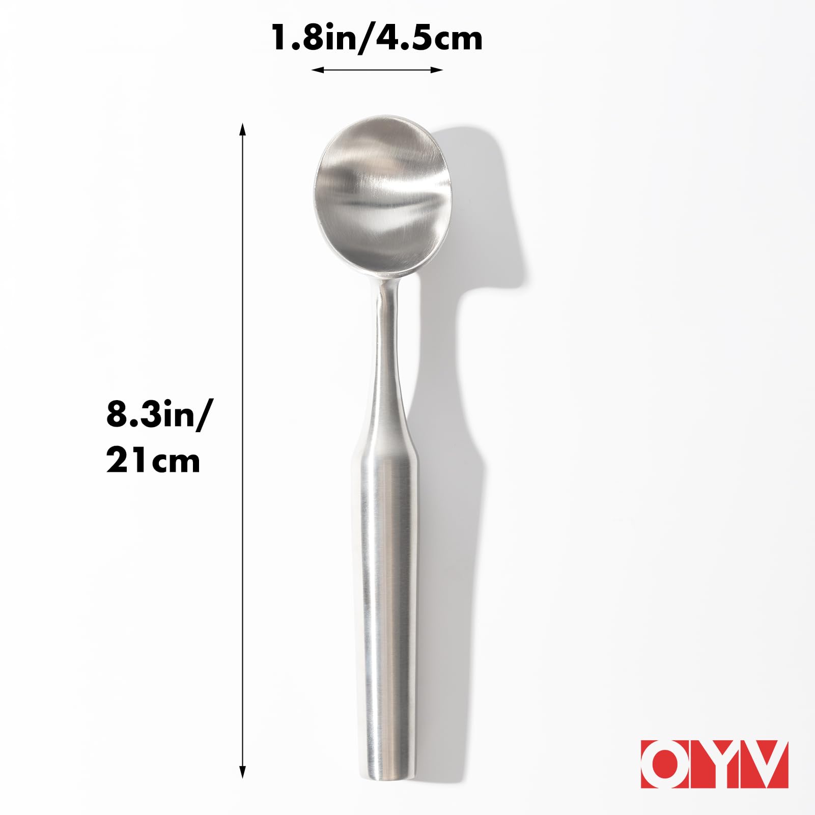 Stainless Steel Ice Cream Scoop, Ergonomically Designed Handle for Comfort, Heavy Duty Ice Cream Scooper, One-Piece Design Ice Cream Scoops, Dishwasher Safe.