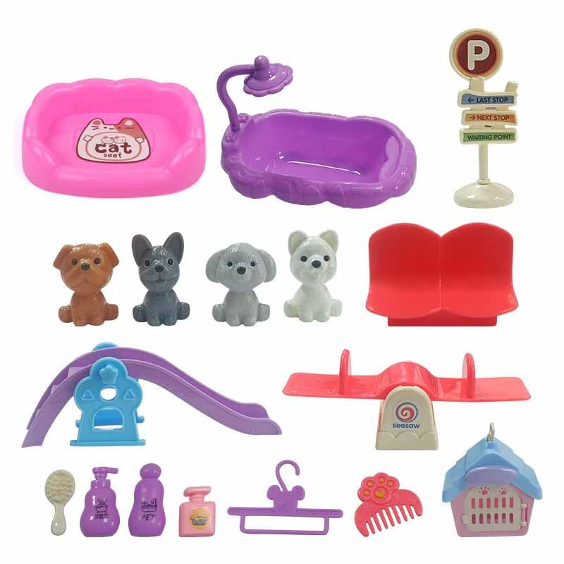 AotBlcer Cat Play House Set with Figures, Pretend Play Pet Care Center & Furniture Toy, Educational Role Play Toy for Kids, Ideal for Littlest Pet Shop Style Play (8)