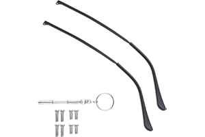 OPUGIT Metal Glasses Replacement Temple, Eyeglass Arms Legs Replacement, Glasses Repair Kit Universal Eyeglasses Replacement, DIY Temples for Glasses with Screws(1 Pair, Black)