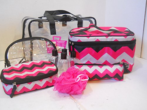 Caboodles Le Sophistique 10 Piece Bag Set, Black/White Stripe, 1.86 Pound