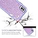 DUEDUE iPhone X Case, iPhone Xs Case, Shockproof Slim Lightweight Glitter Sparkle Bling Soft TPU Bumper Case for iPhone Xs 5.8 inch/iPhone X for Girls Women, Purple/Glitter
