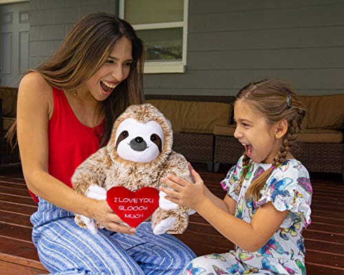Light Autumn Valentines Day Stuffed Animals for Kids - Sloth Valentine for Girlfriends