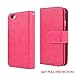 iPhone 6S Case, HESPLUS [Detachable Wallet] iPhone 6 Wallet Case with [9 Card Slot][ID Holder][Wrist Strap] - Premium Magnetic Leather Flip Cover Case for iPhone 6/6S - Pink