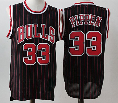 Mens Chicago Bulls Scottie Pippen #33 Throwback Basketball Jersey Black L