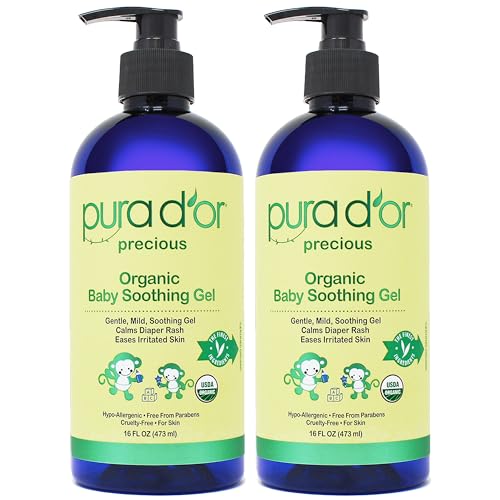 PURA D'OR ORGANIC Baby Soothing Gel For Sensitive Skin (16 Oz x2 = 32 Oz) Diape…