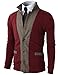 H2H Mens Casual Slim Fit Two-tone Herringbone Jacket Cardigans