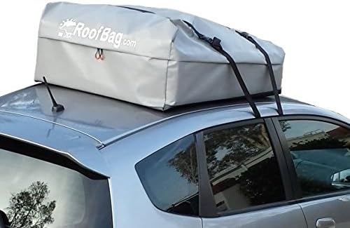 RoofBag 100% Waterproof Carrier - Made in USA - Works on ALL Vehicles: For Cars With Side Rails, Cross Bars or No Rack -Cross Country Soft Car Top Cargo Carrier