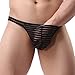 ONEFIT Men's Striped Briefs Mesh Translucent Thongs Low Waist Briefs U Convex New T Pants…
