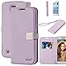 Galaxy S4 Case, By Ailun,Wallet Case,PU Leather Case,Credit Card Holder,Flip Cover Skin[Purple]with Screen Protect and Styli Pen