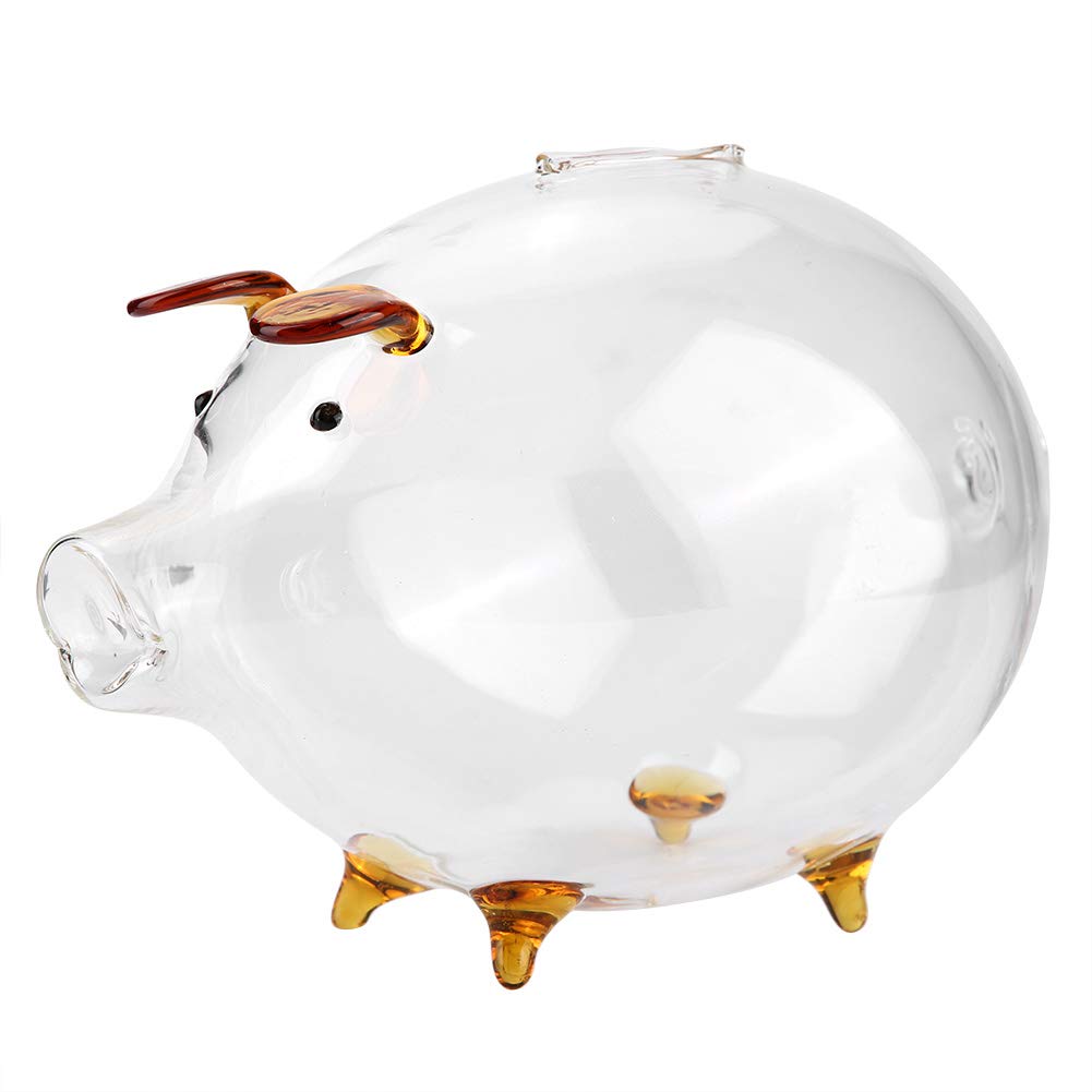 Zer one1 Piggys Bank, Gift Pig Portable Money Saving Box, Glass for Kids Children