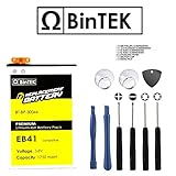 BinTEK Brand Motorola Droid 4 Battery Replacement / Photon Q Battery 1750mAh Li-Ion Premium EB41 Battery with Phone Repair Tools / Compatible with XT894, XT897 Verizon