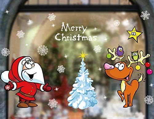 Reusable Large Santa Claus Reindeer Door Cover Christmas Window