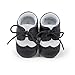 ESTAMICO Baby Boys PU Sneakers Infant Anti Slip Prewalker Outdoor Shoes, Black 6-12 Months