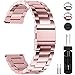 Fullmosa Watch Band, Quick Release Stainless Steel Replacement for Men Women, Metal Chain Watch Strap Width 16mm 18mm 19mm 20mm 22mm 24mm, Rose Pink, 22mm