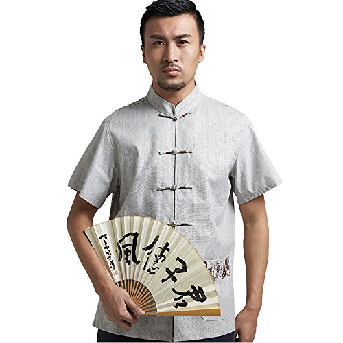 FangNer Men's Asian Chinese Traditional Style Kung Fu Long Sleeve Tang Suit