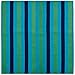 COTTON CRAFT Oversized Extra Wide XL Beach Blanket Towel for Two - 58x68-100% Cotton Velour - Big & Huge - Pool Picnic Bath Jacquard Thick Plush Super Soft Luxury - 450 GSM - Cabana Stripe Blue Green
