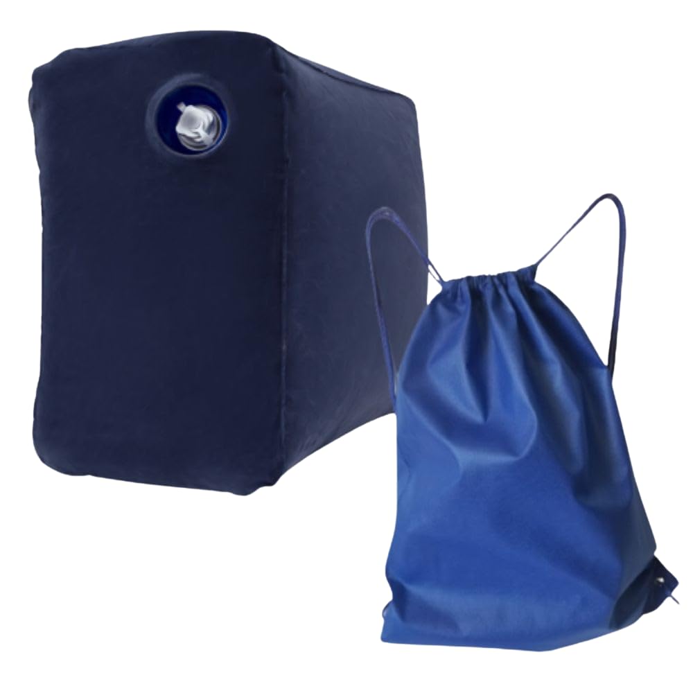 Photo 1 of 1st Class Kid XL Inflatable FootRest Leg Rest Travel Pillow; Kid Child Toddler Plane Bed, 1 Footstool with 1 Drawstring Bag. Ideal for Airplane, Car, Home, Office, RV, Camp, Car Pet Bed.
