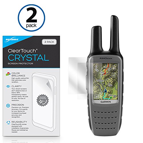 Screen Protector Compatible with Garmin Rino 650t - ClearTouch Crystal (2-Pack), HD Film Skin - Shields from Scratches