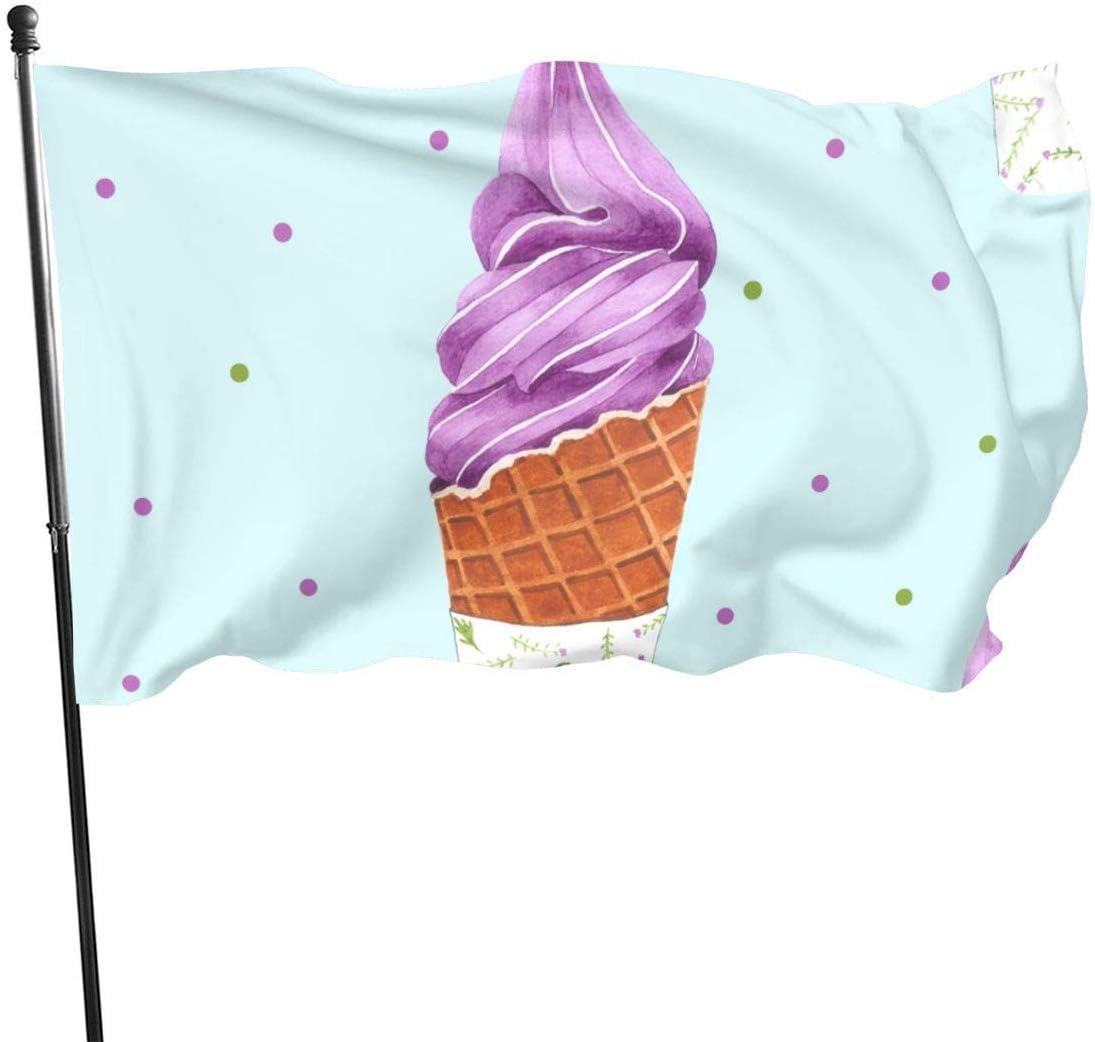 GYUB Seasonal Garden Flags for Outdoors, Ice Cream Decoration | Durable, Polyester, 3X5 Ft