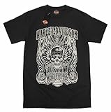 Harley-Davidson Mens Overload Skull Distressed Short Sleeve Shirt Black 30298305