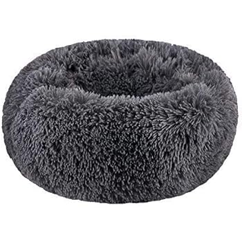 WonderKathy Modern Soft Plush Round Pet Bed for Cats or Small Dogs, Mini Medium Sized Dog Cat Bed Self Warming Autumn Winter Indoor Snooze Sleeping Cozy Kitty Teddy Kennel (M(23.6