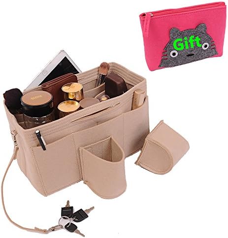 Felt Purse Organizer, Purse Organizer, Handbag Organizer.One Free Felt Zipper Purse(7.8"X5.9"X2.0")