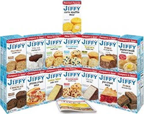 Jiffy Mix Sampler 6.5oz - 9oz Boxes (Variety Pack of 24 with 15 Different Mixes)