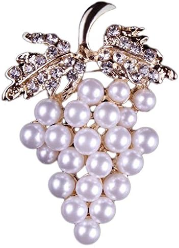 Amazon Fuhao ブローチ アクセサリー 果物 ラインストーンパール ブドウ シンプル おしゃれ結婚式 デート 平日出勤 卒業式 ギフト キラキラ輝く レディース ブローチ 通販