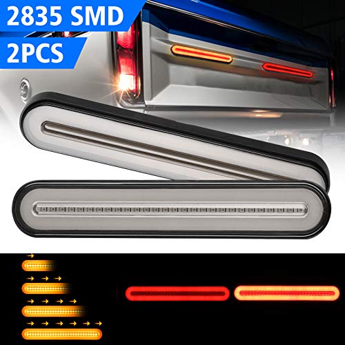 EEEKit LED Truck Trailer Tail Light, 3 in 1 Truck Sequential Flowing Turn Signal Brake Rear Tail Waterproof Light for RV Truck Boat Trailer, Easy to Identify Stop, Turn, Brake, Steering(2-Pack)
