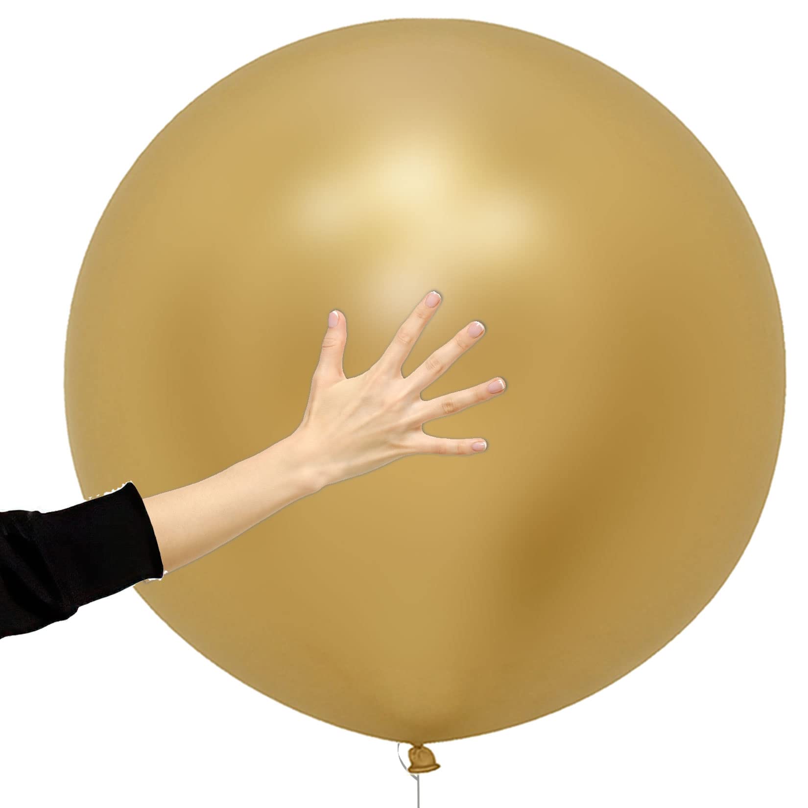 Photo 1 of Gold Large Balloons 24 Inches 5 Jumbo Stuffing Balloons Giant Globe Strong Latex Big Round Balloon For Bridal Shower Decorating,Photo Shoot, Wedding, Baby Shower, Birthday Party Helium Quality (Gold)