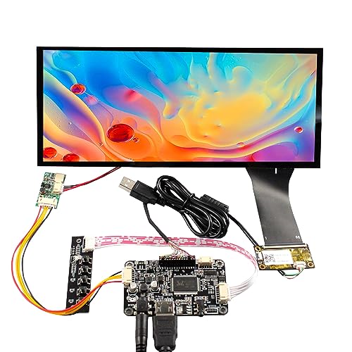 VSDISPLAY 10.3 Inch 1920x720 Stretched Bar Display IPS LCD Screen 800 Nits with Capacitive Touch Sensor Panel with LCD Driver Board